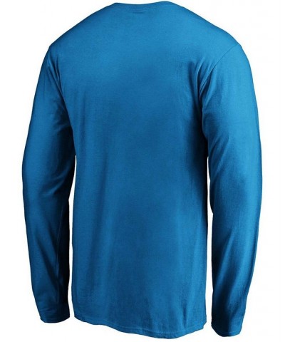 Men's Blue Charlotte FC Primary Logo Long Sleeve T-shirt $13.94 T-Shirts