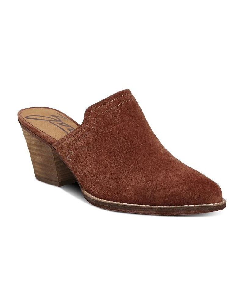 Women's Ada Western Mules Brown $42.57 Shoes