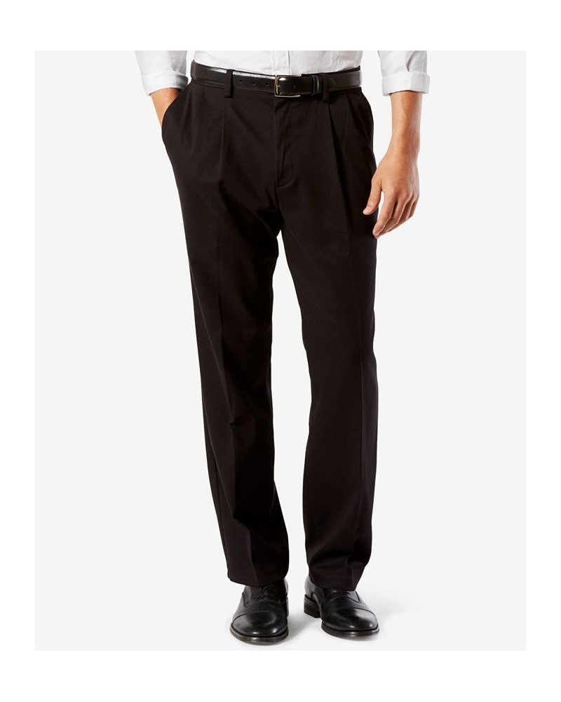 Men's Big & Tall Easy Classic Fit Khaki Stretch Pants Black $24.50 Pants