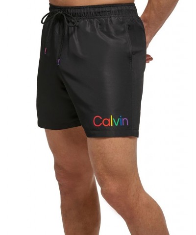 Men's 5" Rainbow Logo-Print Swim Shorts Black $15.81 Swimsuits