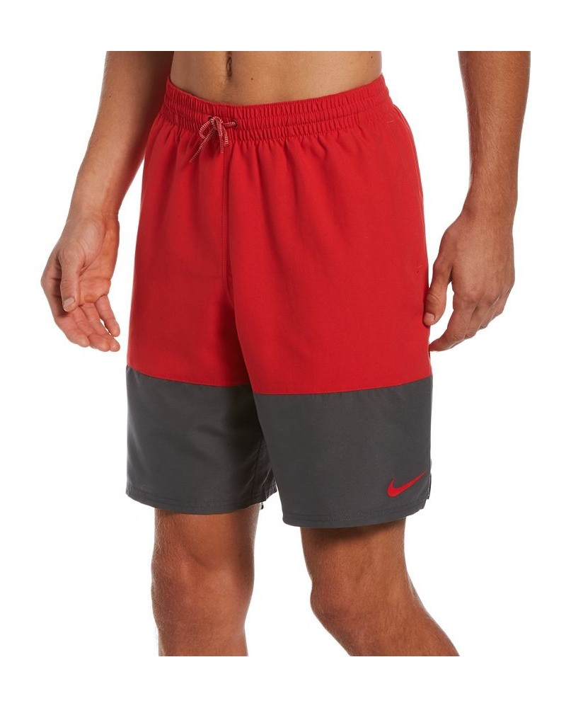 Men's Big & Tall Colorblocked 9" Swim Trunks University Red $21.21 Swimsuits