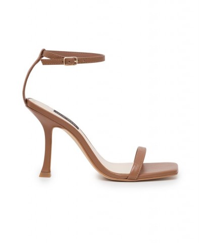 Women's Yess Square Toe Tapered Heel Dress Sandals PD08 $45.60 Shoes