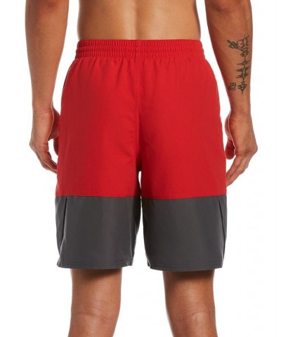 Men's Big & Tall Colorblocked 9" Swim Trunks University Red $21.21 Swimsuits