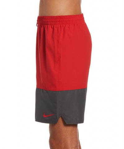 Men's Big & Tall Colorblocked 9" Swim Trunks University Red $21.21 Swimsuits