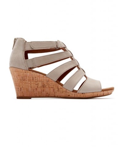 Women's Briah Gladiator Wedge Sandals Brown $61.60 Shoes