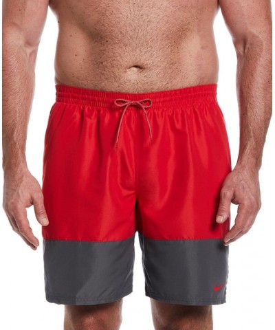 Men's Big & Tall Colorblocked 9" Swim Trunks University Red $21.21 Swimsuits