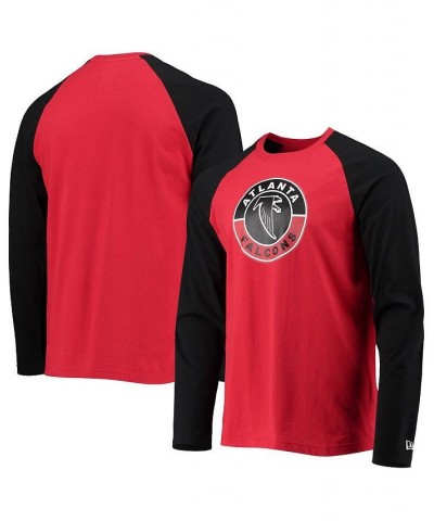 Men's Red, Black Atlanta Falcons League Raglan Throwback Long Sleeve T-shirt $25.49 T-Shirts