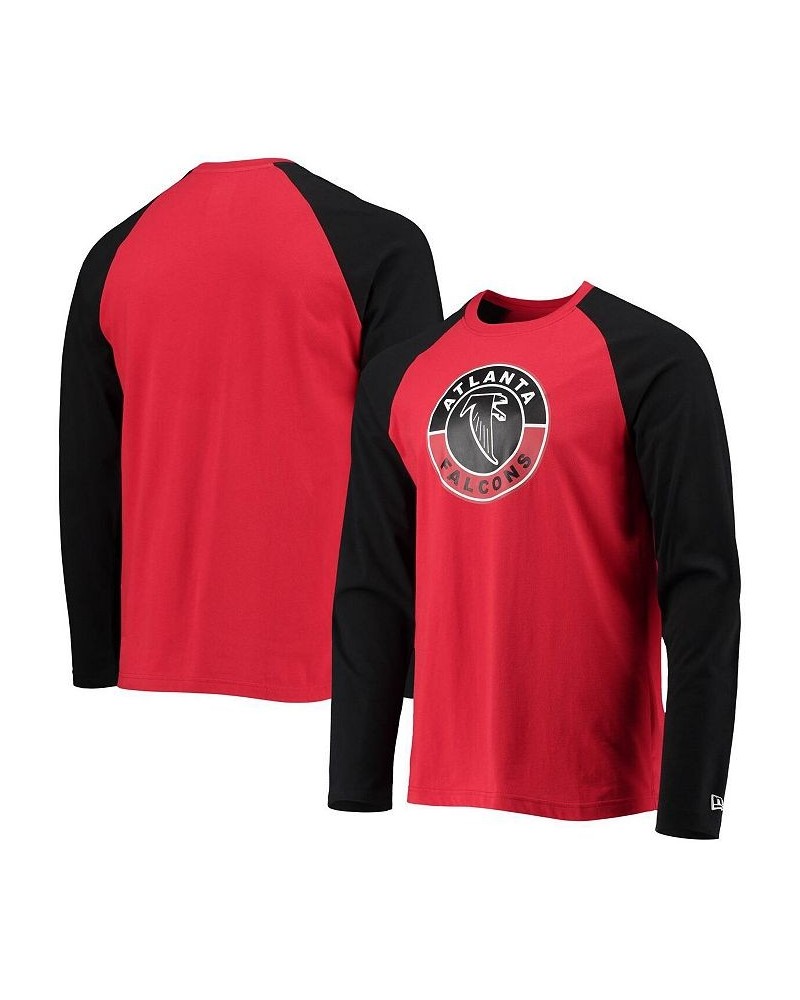 Men's Red, Black Atlanta Falcons League Raglan Throwback Long Sleeve T-shirt $25.49 T-Shirts