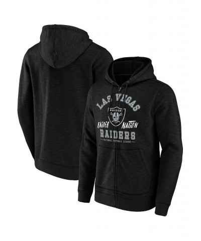 Men's NFL x Darius Rucker Collection by Black Las Vegas Raiders Slub Full-Zip Hoodie $27.06 Sweatshirt