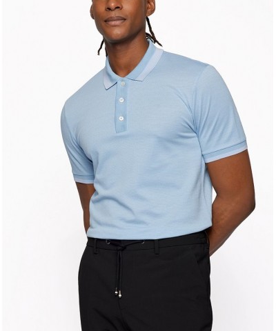 BOSS Men's Cotton-Silk Slim-Fit Polo Shirt Dark Blue $94.00 Polo Shirts