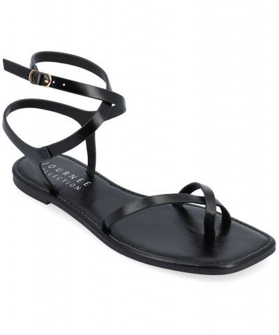 Women's Charra Strappy Sandals Black $30.10 Shoes