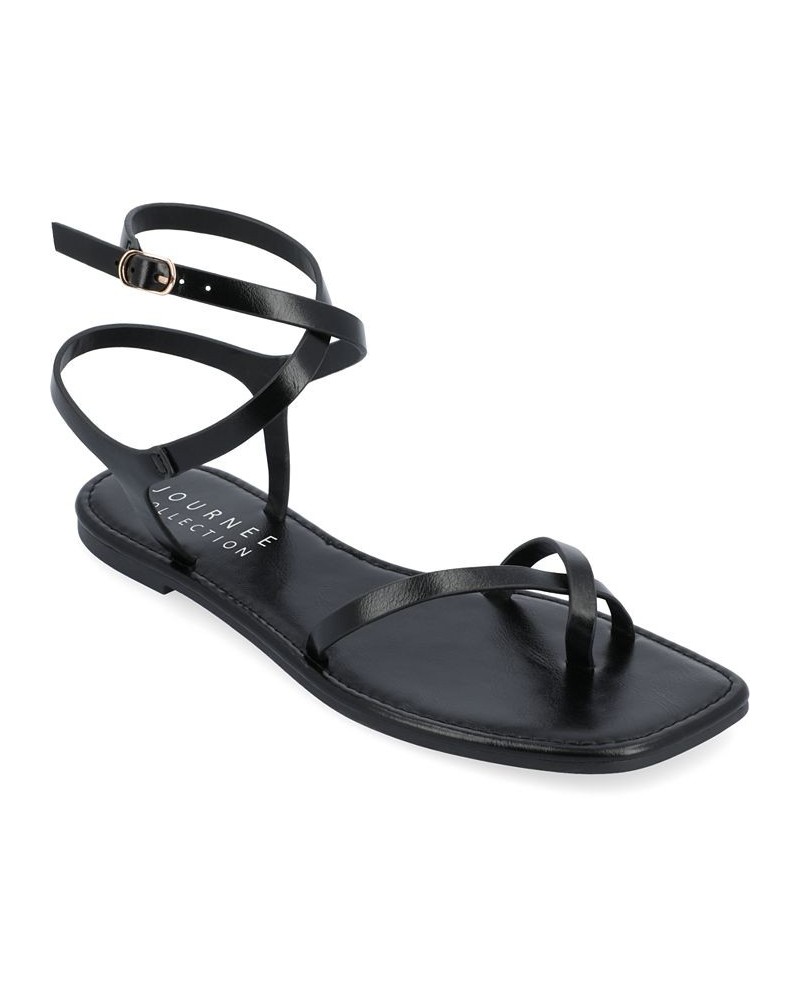 Women's Charra Strappy Sandals Black $30.10 Shoes