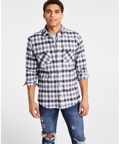 Men's Nume Classic-Fit Plaid Button-Down Shirt White $21.56 Shirts