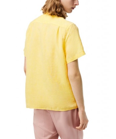 Men's Regular-Fit Logo Linen Shirt Yellow $51.15 Shirts