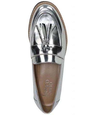 Carolynn Lug Sole Loafers Silver $45.89 Shoes