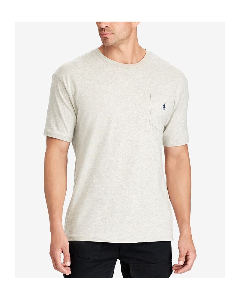 Men's Big & Tall Crew-Neck Pocket T-Shirt Gray $31.20 T-Shirts