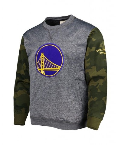 Men's Branded Heather Charcoal Golden State Warriors Camo Stitched Sweatshirt $31.50 Sweatshirt