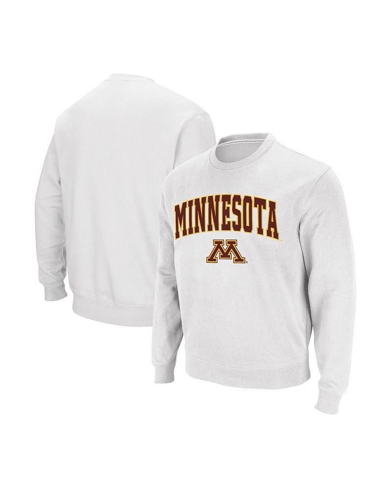 Men's White Minnesota Golden Gophers Arch & Logo Crew Neck Sweatshirt $35.99 Sweatshirt