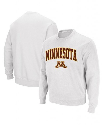 Men's White Minnesota Golden Gophers Arch & Logo Crew Neck Sweatshirt $35.99 Sweatshirt