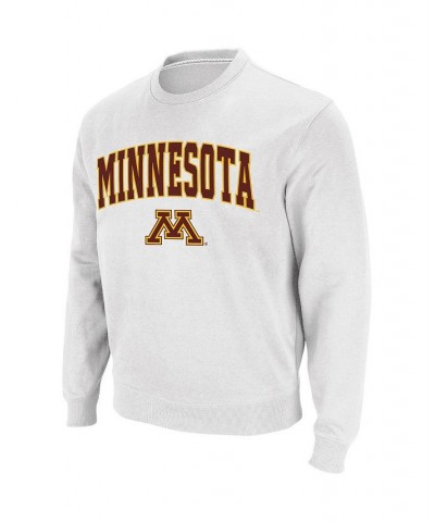 Men's White Minnesota Golden Gophers Arch & Logo Crew Neck Sweatshirt $35.99 Sweatshirt