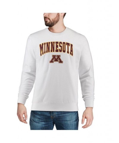 Men's White Minnesota Golden Gophers Arch & Logo Crew Neck Sweatshirt $35.99 Sweatshirt