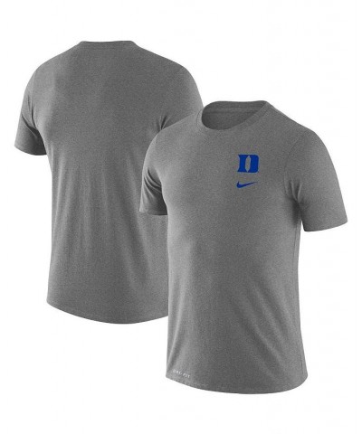 Men's Heathered Gray Duke Blue Devils Logo Stack Legend Performance T-shirt $17.60 T-Shirts