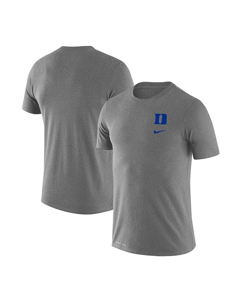 Men's Heathered Gray Duke Blue Devils Logo Stack Legend Performance T-shirt $17.60 T-Shirts