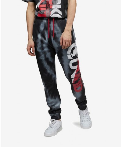 Men's Big and Tall Tie-Dye Star Burst Fleece Joggers White $35.36 Pants