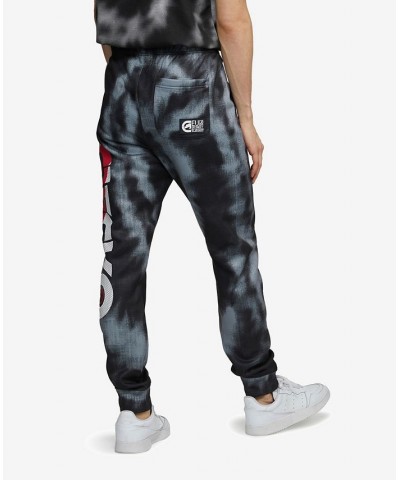 Men's Big and Tall Tie-Dye Star Burst Fleece Joggers White $35.36 Pants