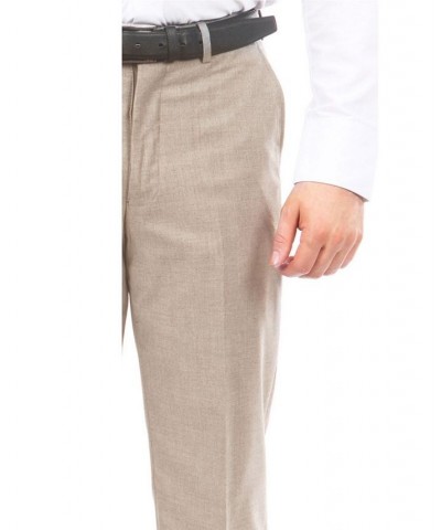 Men's Slim-Fit Flat Front Stretch Dress Pants Tan $21.62 Pants