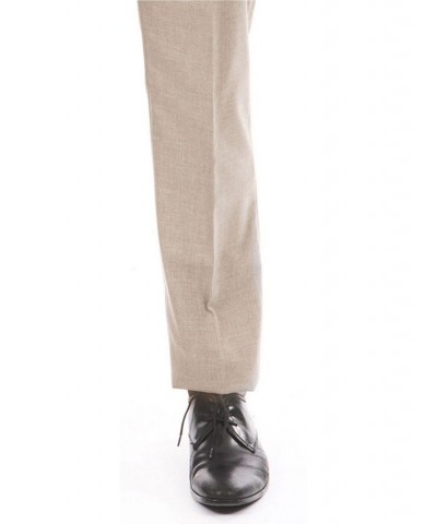 Men's Slim-Fit Flat Front Stretch Dress Pants Tan $21.62 Pants