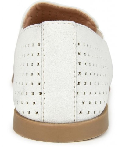 Women's Lucie Perforated Loafers White $42.30 Shoes