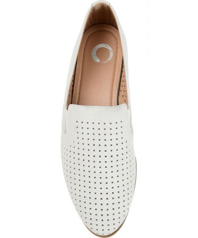 Women's Lucie Perforated Loafers White $42.30 Shoes