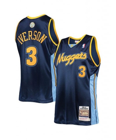 Men's Allen Iverson Navy Denver Nuggets Hardwood Classics Authentic 2006 Jersey $139.50 Jersey