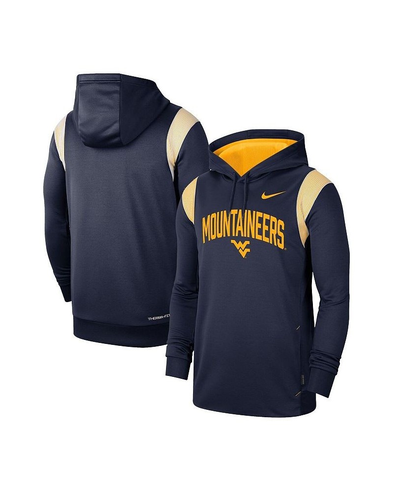 Men's Navy West Virginia Mountaineers 2022 Game Day Sideline Performance Pullover Hoodie $45.60 Sweatshirt