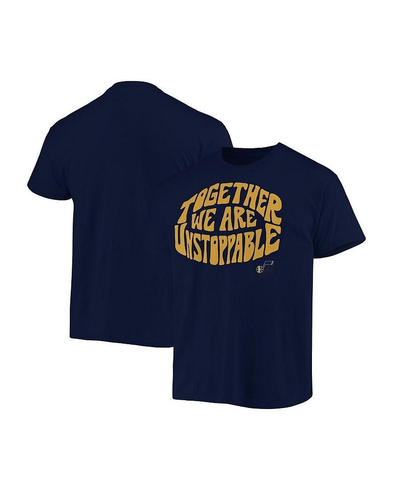 Men's Navy Utah Jazz Positive Message Enzyme Washed T-shirt $19.35 T-Shirts