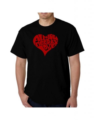 Men's All You Need is Love Word Art T-Shirt Black $19.24 T-Shirts