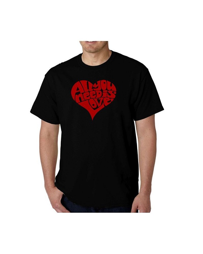 Men's All You Need is Love Word Art T-Shirt Black $19.24 T-Shirts