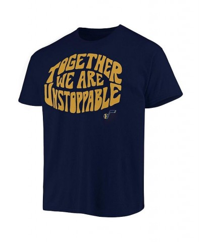 Men's Navy Utah Jazz Positive Message Enzyme Washed T-shirt $19.35 T-Shirts