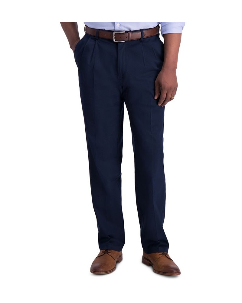 Men's Iron Free Premium Khaki Classic-Fit Pleated Pant Dark Navy $26.95 Pants