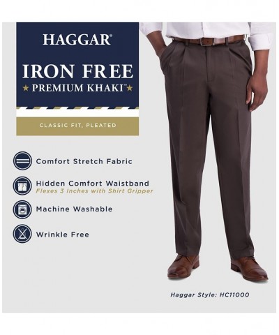 Men's Iron Free Premium Khaki Classic-Fit Pleated Pant Dark Navy $26.95 Pants