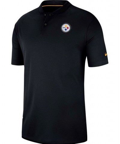 Men's Black Pittsburgh Steelers Sideline Elite Coaches Performance Polo Shirt $40.85 Polo Shirts