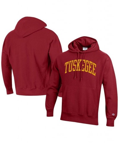 Men's Crimson Tuskegee Golden Tigers Tall Arch Pullover Hoodie $40.85 Sweatshirt