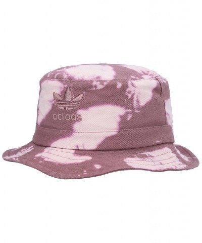 Men's White and Purple Reverse Dye Bucket Hat $17.64 Hats