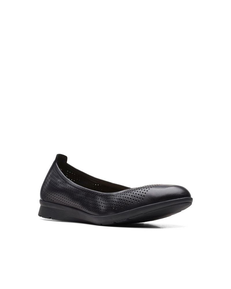 Women's Collection Jenette Ease Perforated Flats Black $36.00 Shoes