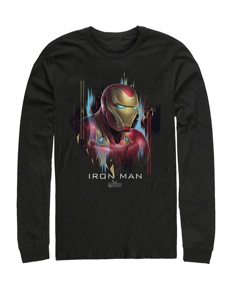 Marvel Men's Avengers Endgame Iron Man Side View Portrait, Long Sleeve T-shirt Black $18.00 T-Shirts