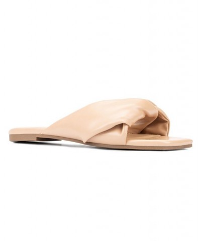 Women's Pamela Wide Width Flats Tan/Beige $36.28 Shoes