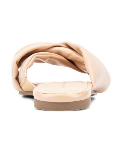 Women's Pamela Wide Width Flats Tan/Beige $36.28 Shoes