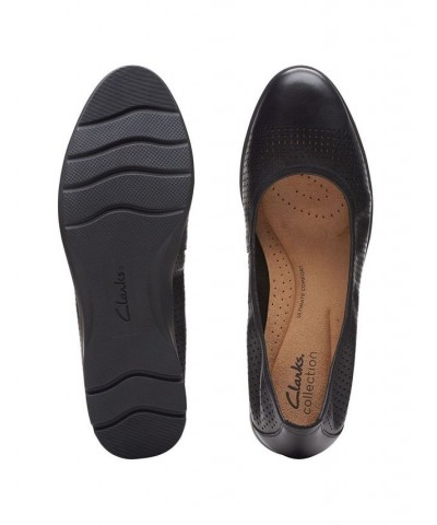 Women's Collection Jenette Ease Perforated Flats Black $36.00 Shoes