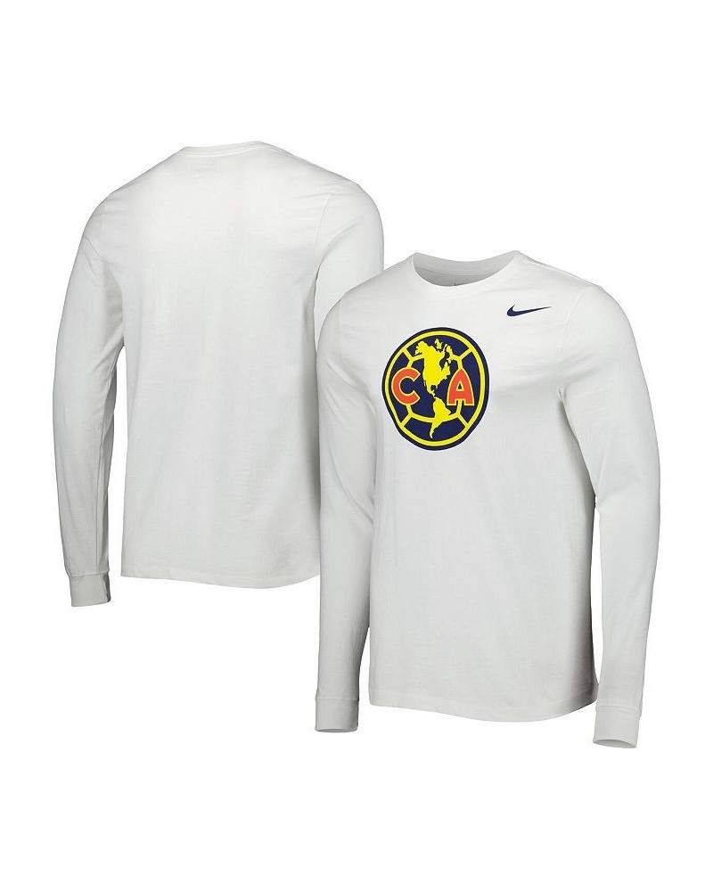 Men's White Club America Core Long Sleeve T-shirt $18.00 T-Shirts